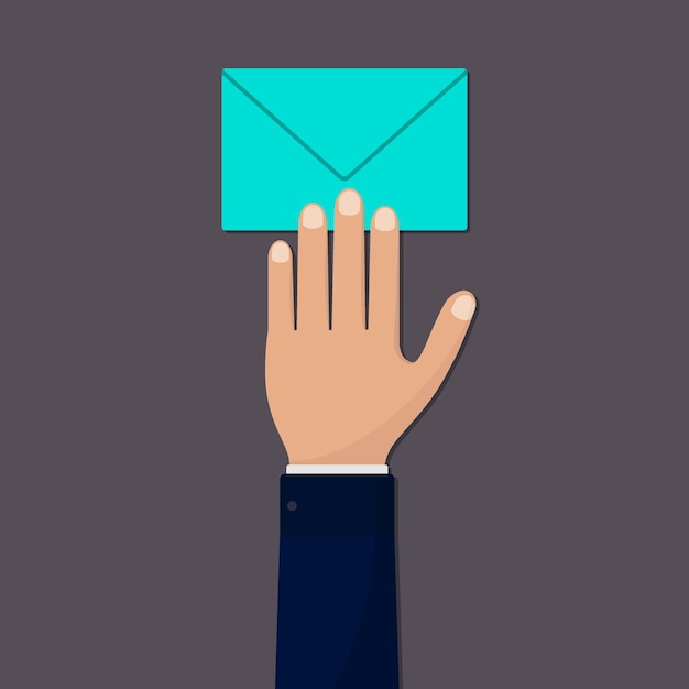 A mão do empresário alcança o envelope