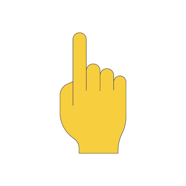 Vetor a mão mostra o dedo indicador