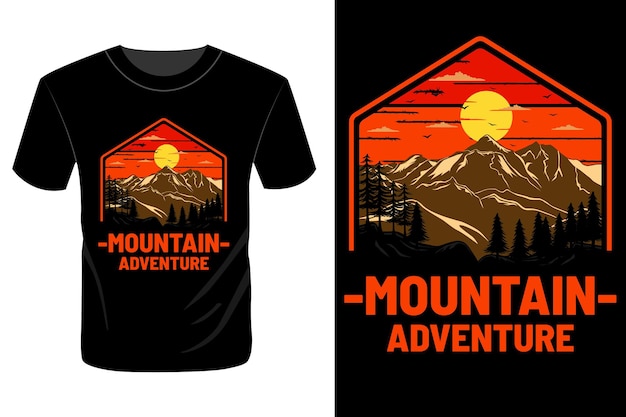 A montanha aventura t shirt design vintage retro