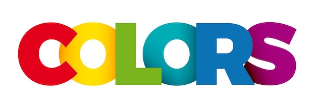 Vetor a palavra colors vector banner e logotipo com texto colorido