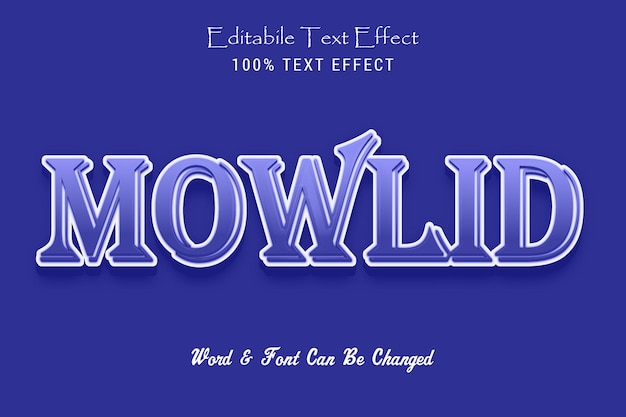 A palavra e a fonte do estilo de fonte em quadrinhos do efeito de texto mowlid podem ser alteradas