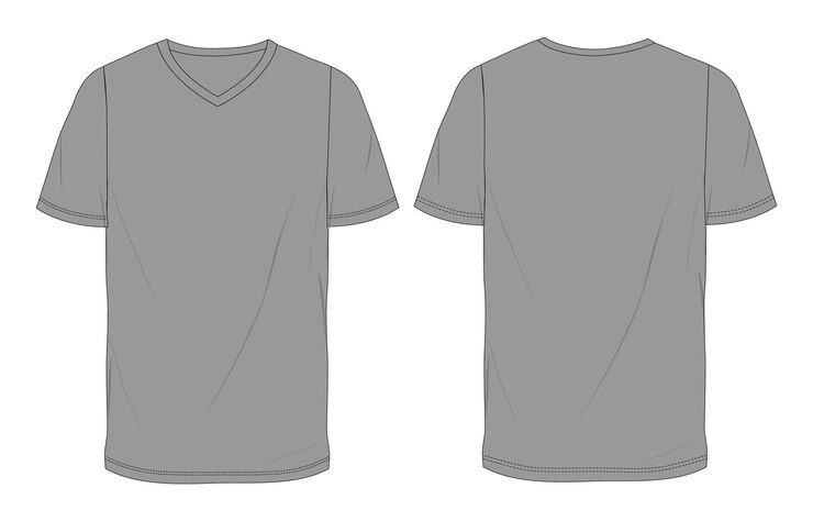 Vetor a parte de trás da camiseta cinzenta é mostrada com o lado direito