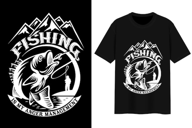 A pesca é a minha gestão da raiva. projeto de camiseta.