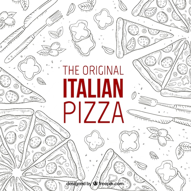 Vetor a pizza original italiano