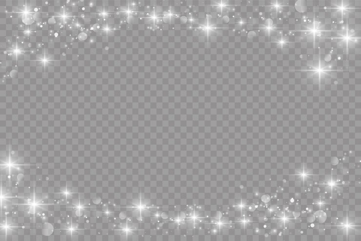 Vetor a poeira branca cintila e a estrela brilha com uma luz especial, efeito de luz cintilante.