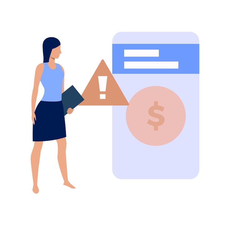 Vetor a rapariga está a ver informações sobre dólares.