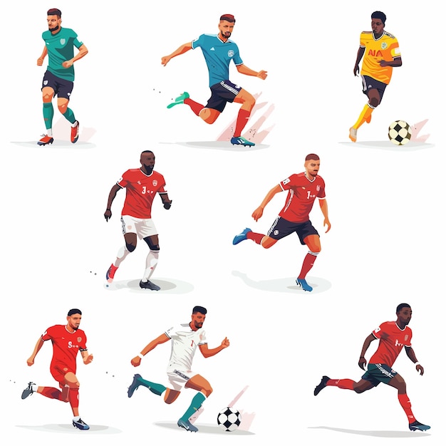 Vetor a_set_of_vector_sett_of_football_soccer_players