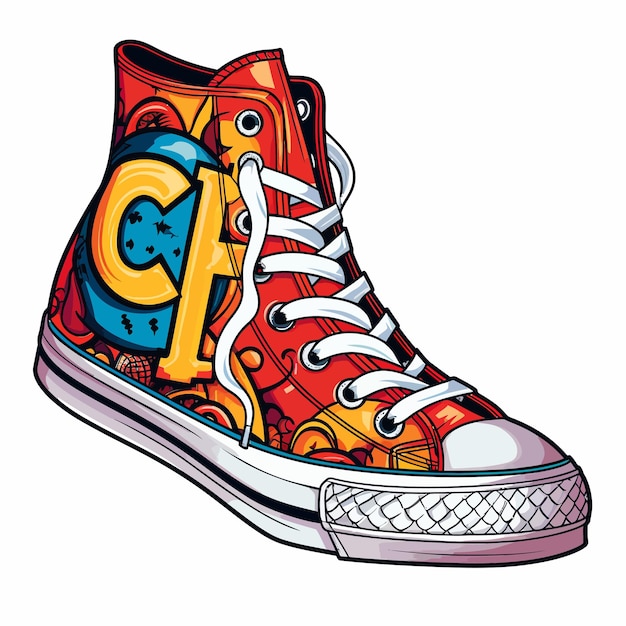 Vetor a_shoe_with_the_letter_c_on_it_vector