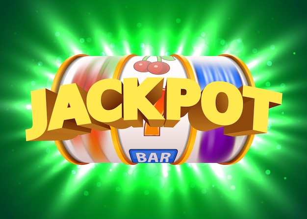 A slot machine dourada ganha o jackpot. grande jackpot do casino de vitória.