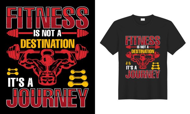 A tipografia motivacional de fitness Editável Print Ready Ready Vector Design de camiseta The gym cust