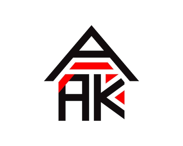 Vetor aak letras vetor de design de logotipo de construção imobiliária