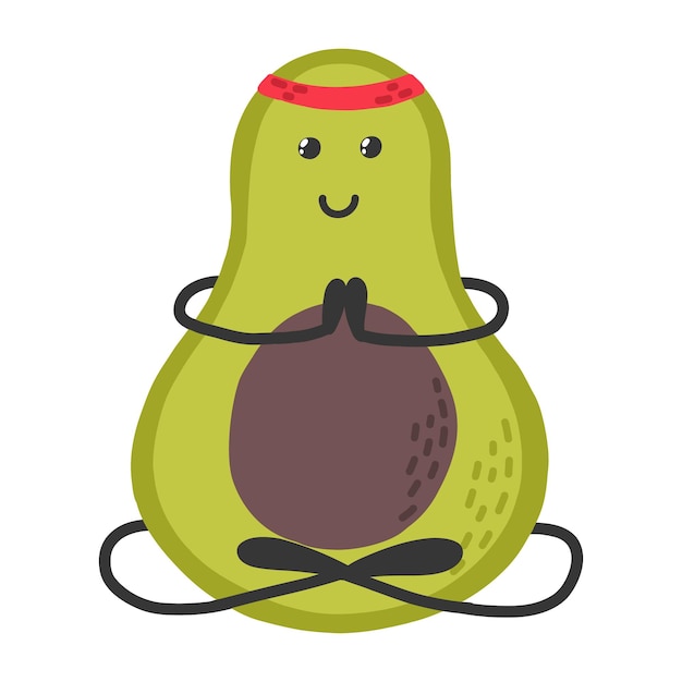 Abacate fofo fazendo meditação de ioga
