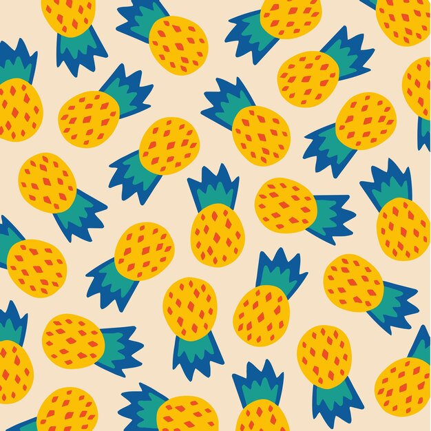 Abacaxi padrão de fundo mídia social postar ilustração vetorial de frutas