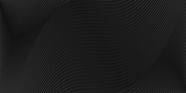 Abaixo preto abstrato de linhas Desenho de linha ondulada Elemento de design Ilustração vetorial