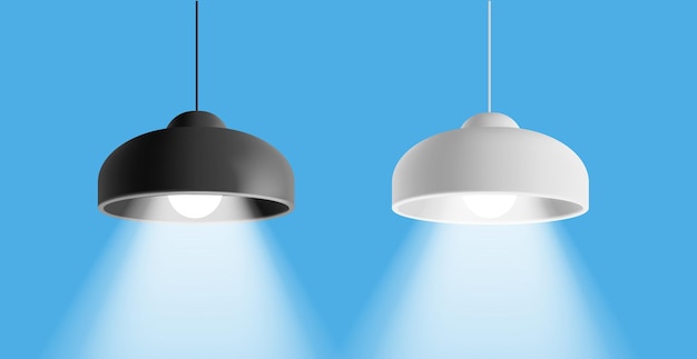 Abajur 3D preto e branco para pendurar no teto para o interior Lâmpadas modernas