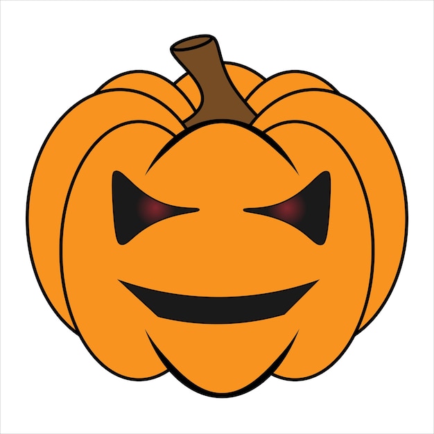 Abóbora assustadora simples de halloween com cara engraçada em estilo simples ilustração abóbora dos desenhos animados