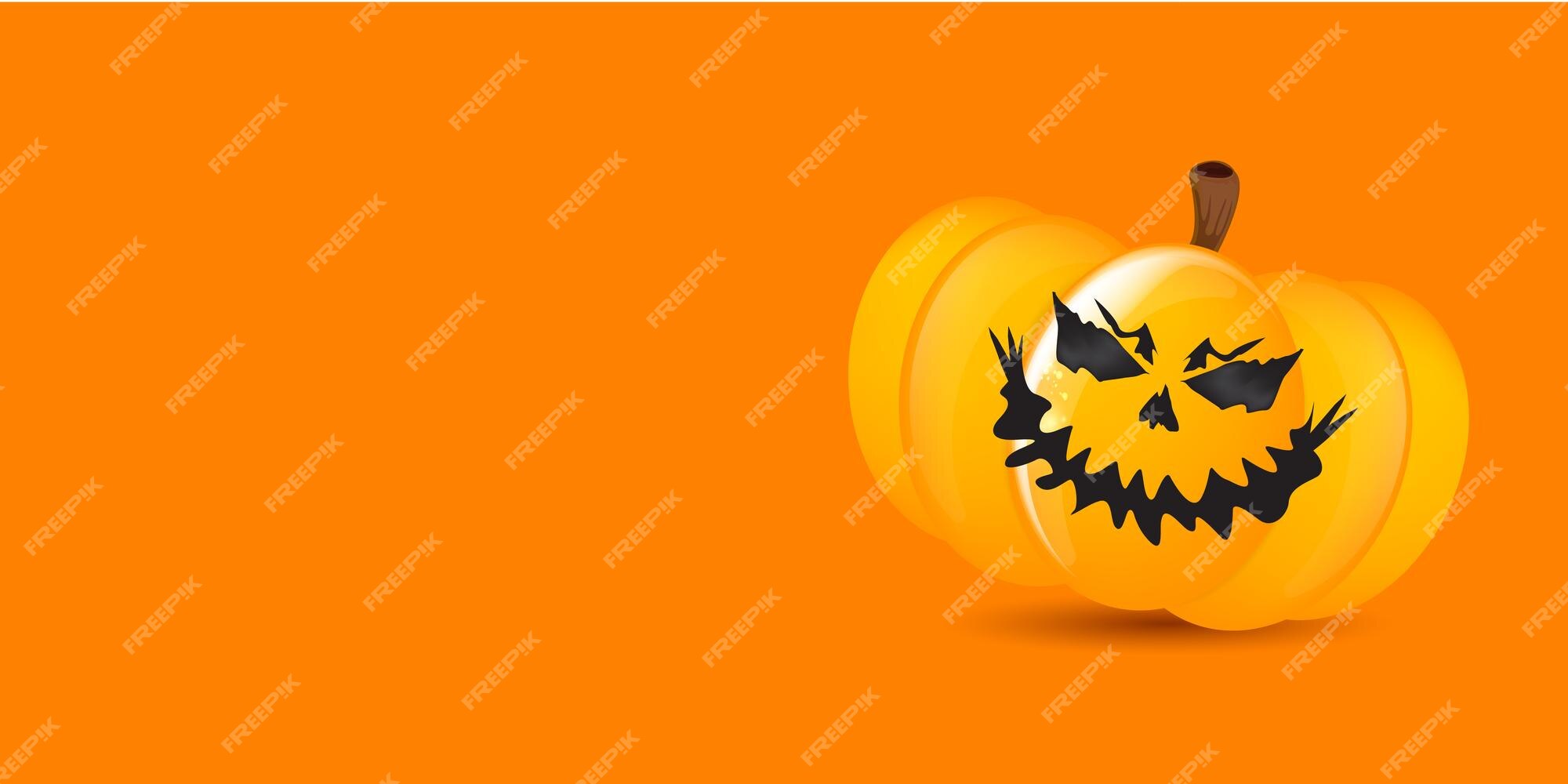 Cara assustadora de abóbora de halloween ou modelo de design de banner  fantasma