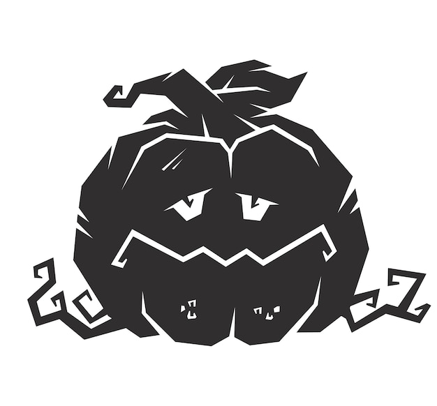 Vetor abóbora de halloween de outubro com emoção no rosto