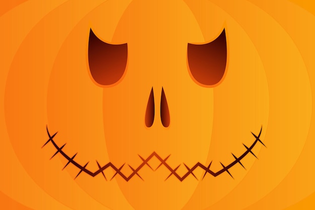 Abóbora de halloween de rosto de esqueleto, abóboras laranja com sorrisos para seu projeto de halloween. ilustração vetorial.