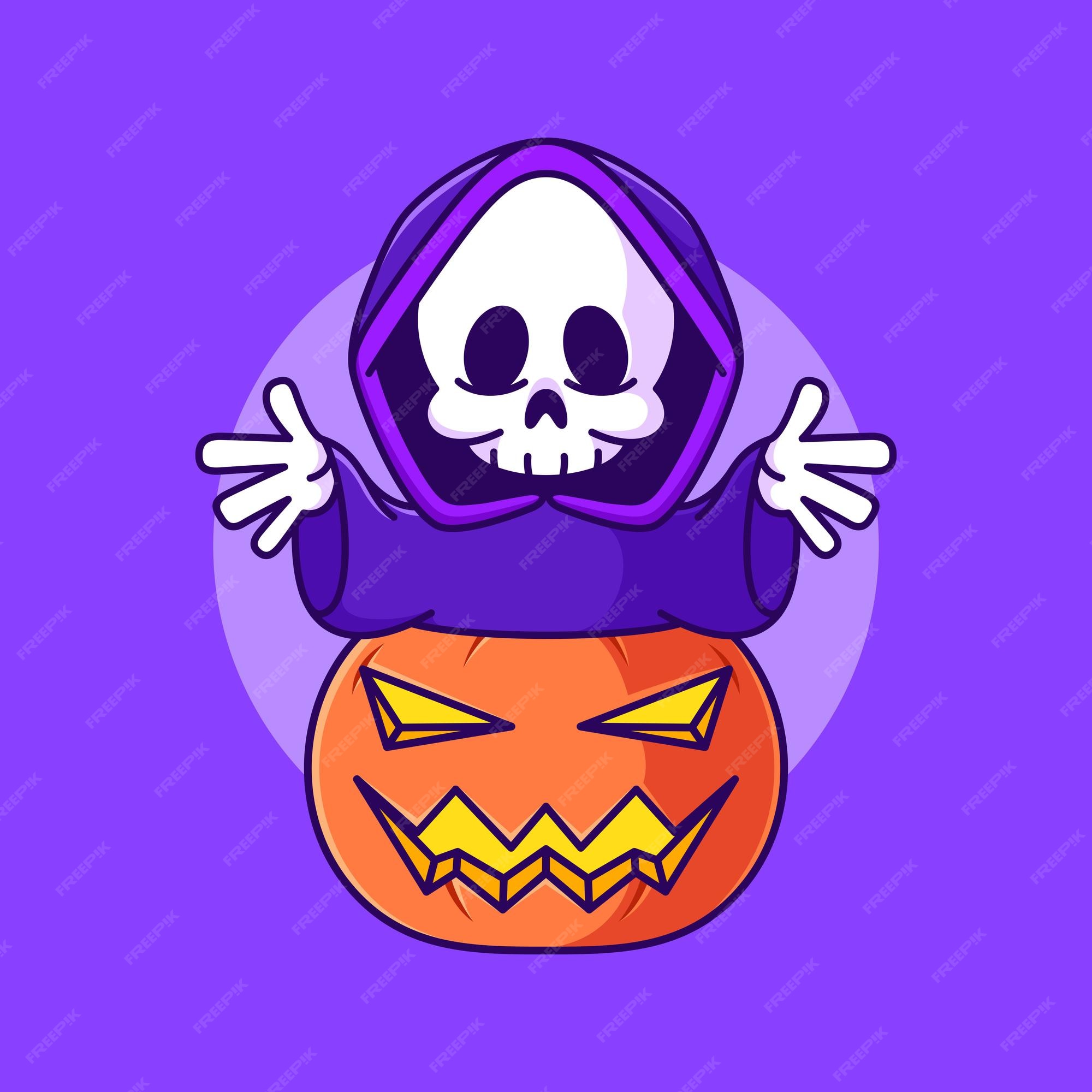 Halloween assustador abóbora em estilo simples conceito de desenho animado  de férias 3489206 Vetor no Vecteezy