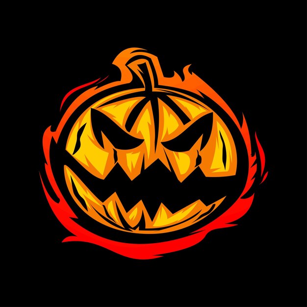 Abóbora de halloween jack o lantern vector ilustração em um estilo de desenho animado