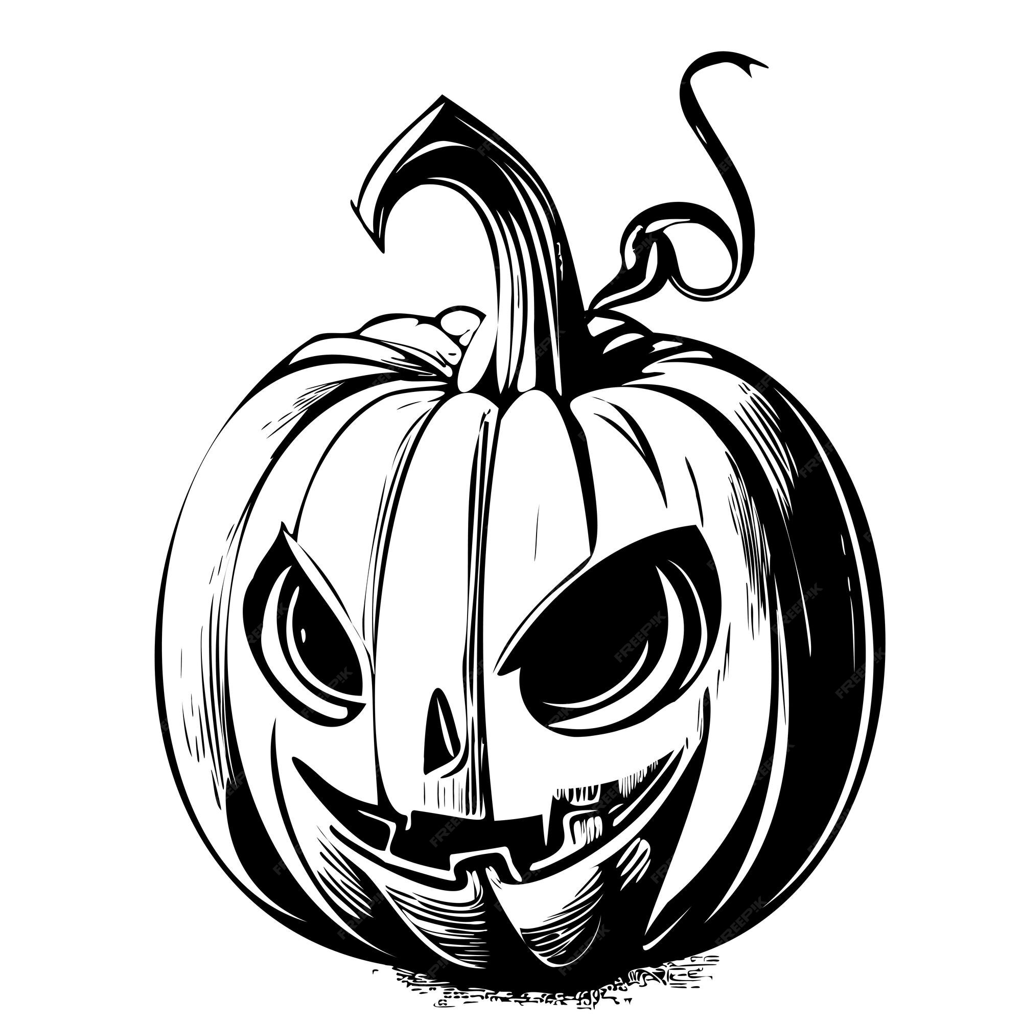 Abóbora De Halloween Pelo Desenho À Mão. Olhos De Abóbora Para A