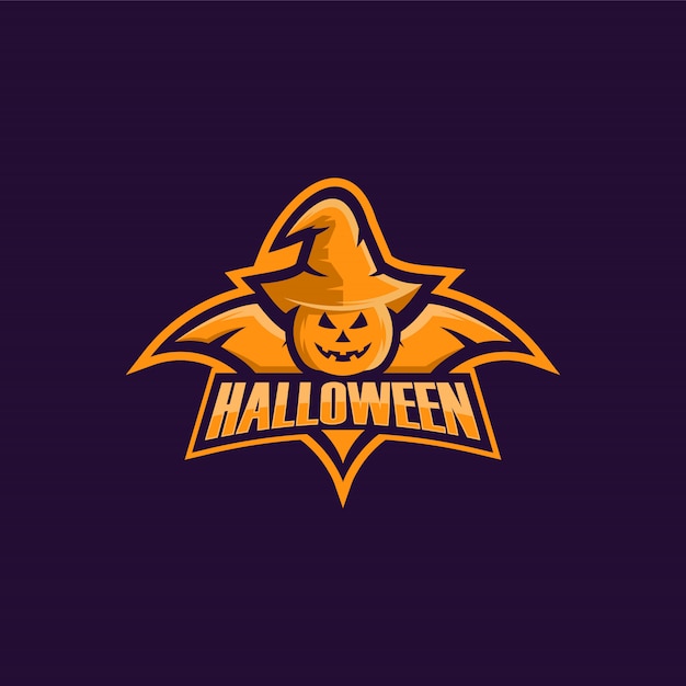 Abóbora halloween ilustração logo vector