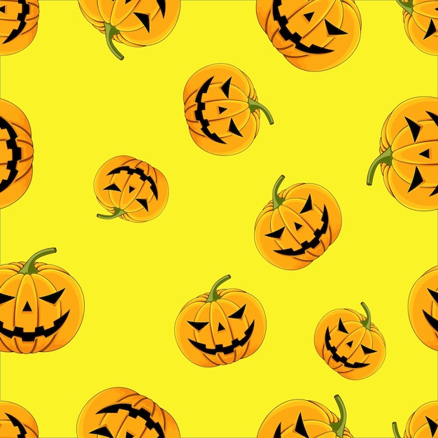 Abóbora sem costura com olhos e boca Halloween