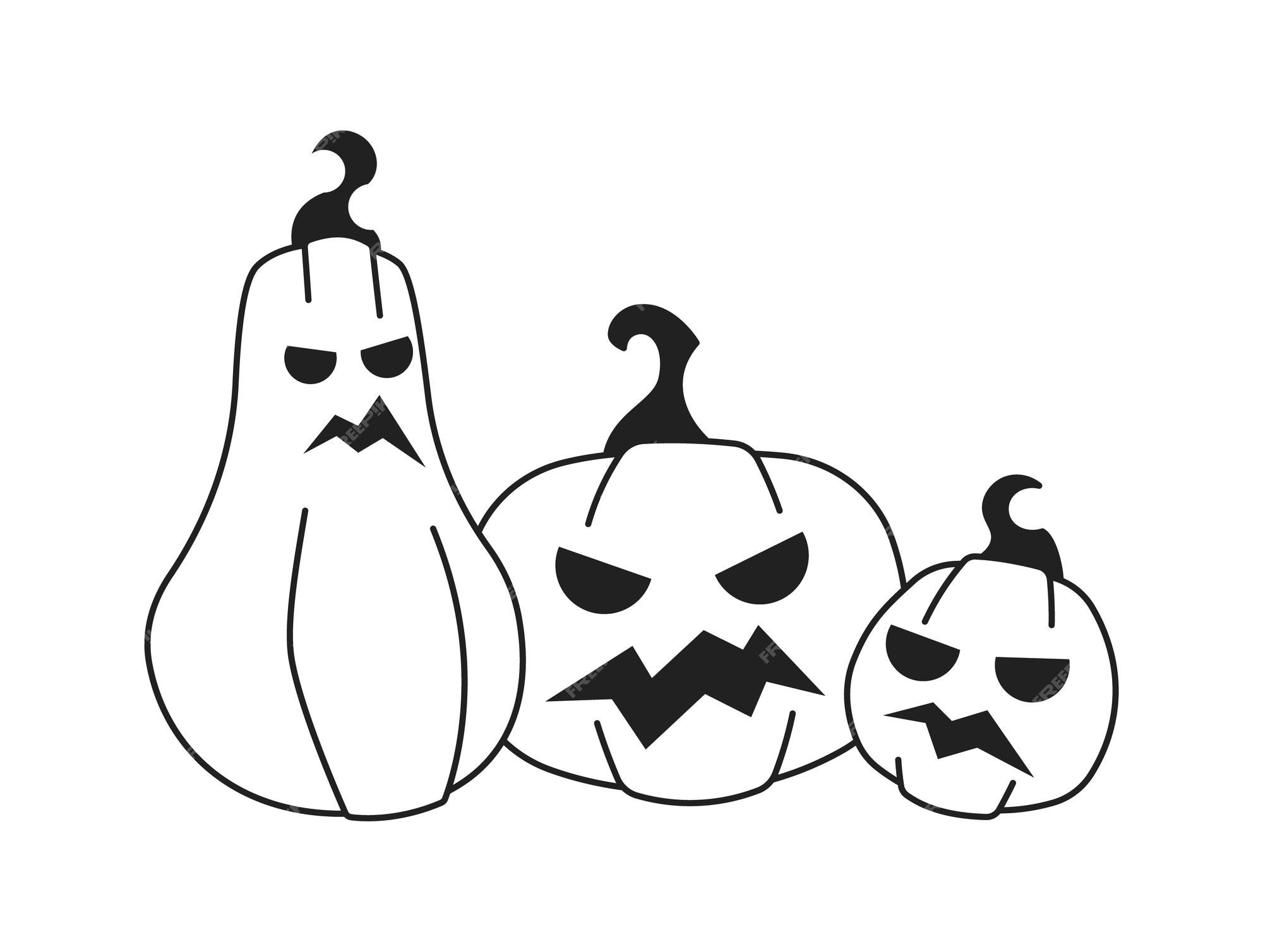 ilustração em vetor de halloween pequena linha de desenho animado