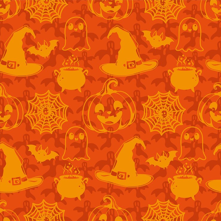 Vetor abóboras de halloween com uma abóbora e abóboras no fundo