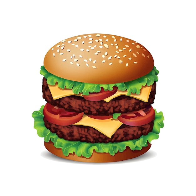 Abra o apetite com esta deliciosa ilustração vetorial de hambúrguer Perfeito para o menu de blogs de comida