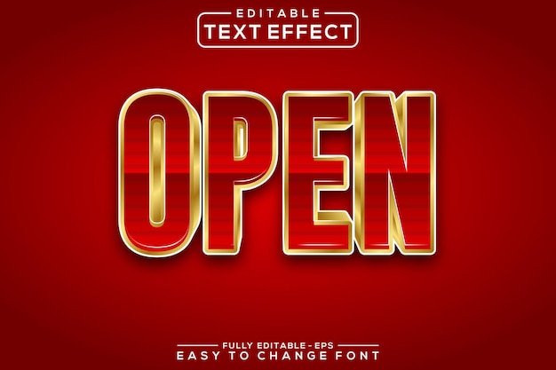 Abra o efeito de texto 3d editável