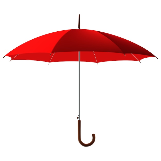 Abra o guarda-chuva vermelho clássico
