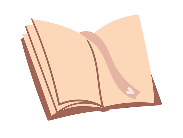 Vetor abra o livro com um marcador de ilustração vetorial em um estilo simples