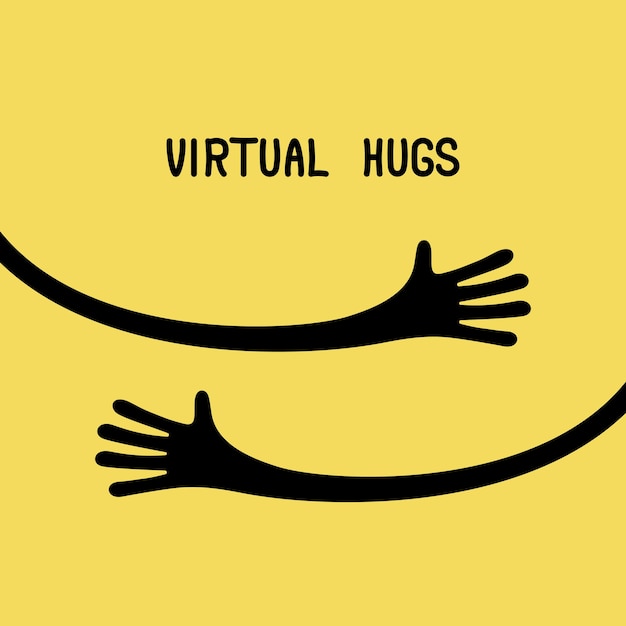 Abraços virtuais simples ilustração abstrata