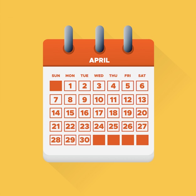 Abril de 2019 calendário