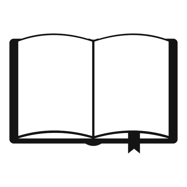 Abrir livro com ícone de marcador Ilustração simples de livro aberto com ícone vetorial de marcador para web
