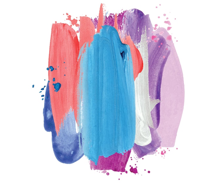 Vetor absract design aquarela pinceladas composição mão afogar