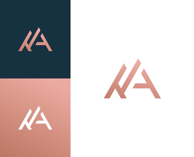 Vetor abstract as iniciais ak ka em um vetor de design de logotipo de triângulo geométrico