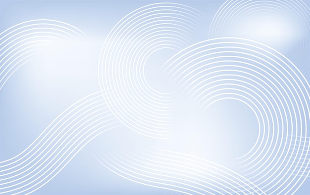 Abstract Blue Gradient Background com ilustração vetorial de linhas de onda concêntricas brancas