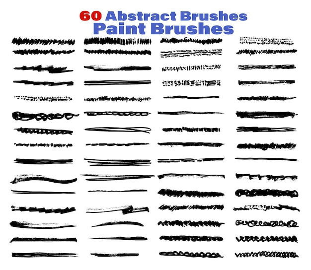 Vetor abstract brush stroke bundle vector shapes dividers e black paint accents