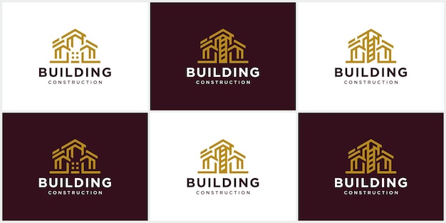 Abstract building logo design architect construction logo template arquitetura e construção