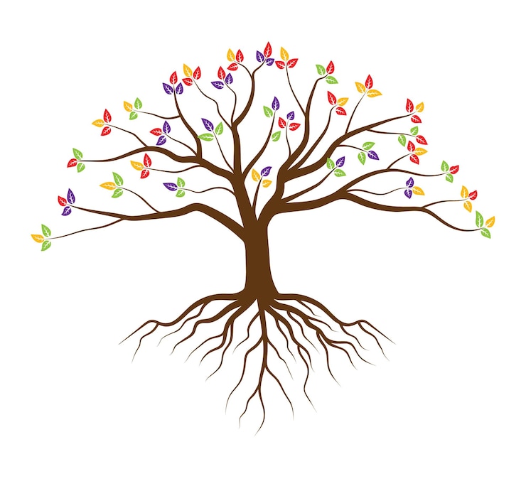Vetor abstract colorful tree vector icon design crescimento e sabedoria design de logotipo ícone de árvore verde