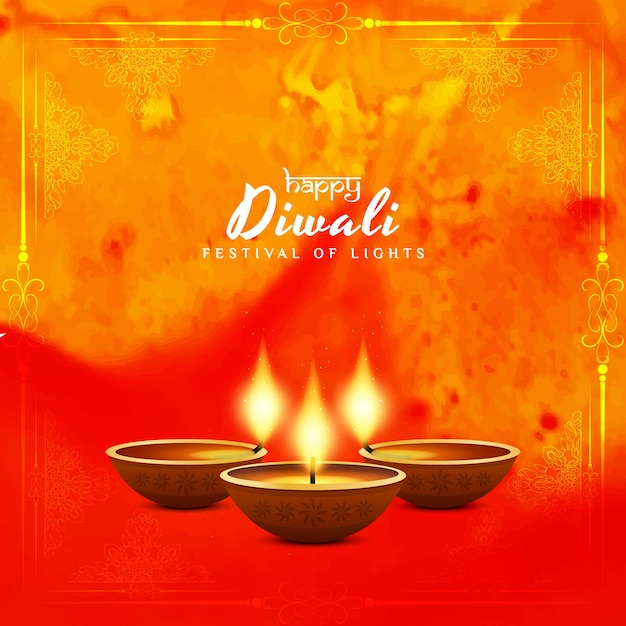 Abstract happy diwali background de aquarela religiosa