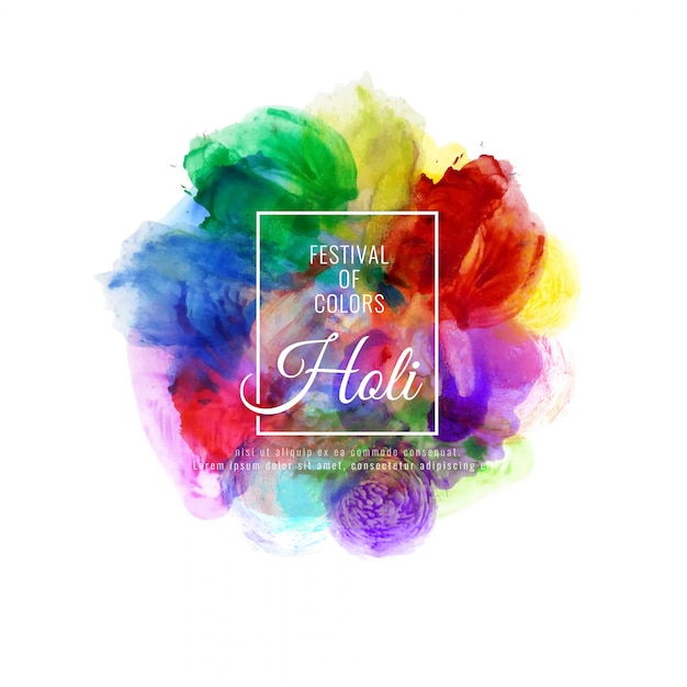 Abstract Happy Holi colorido festival de fundo decorativo