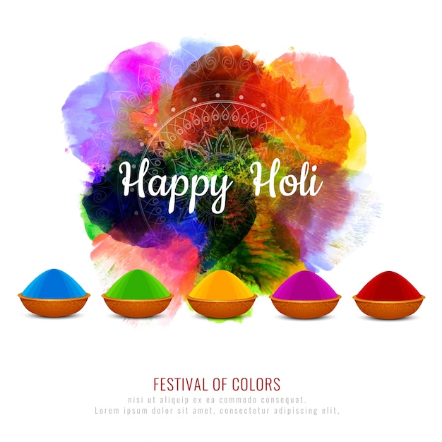 Abstract happy holi design colorido fundo do festival