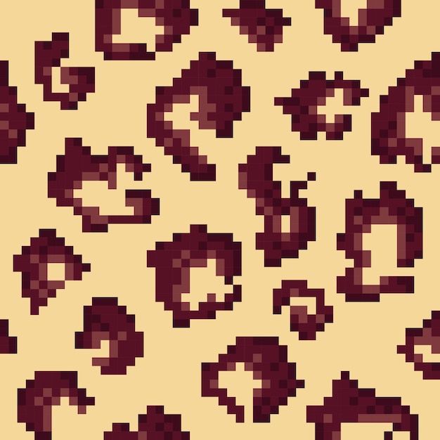 Vetor abstract jaguar padrão sem costura textura de pele animal fundo geométrico moderno pexel art anos 90