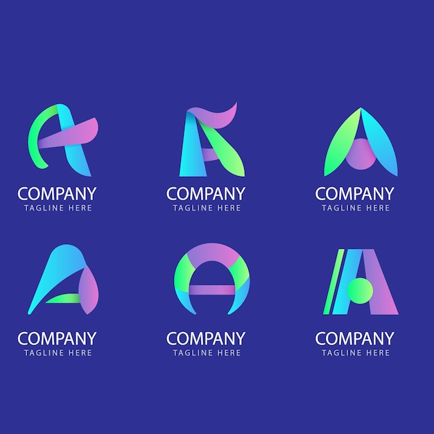 Abstract Logo e Icon Set Elements Colecção Isolada em Ícones Platos de Vector Branco para Negócios