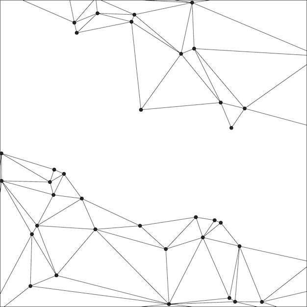 Abstract Mesh Poligonal com nós pretos e linhas finas Criando um padrão de rede geométrica minimalista