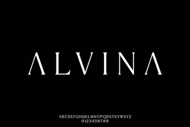 Abstract minimalist serif typeface display font vector Ilustração de estilo de tipografia de luxo elegante